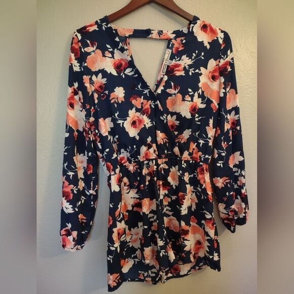 Gypsies And Moondust Long Sleeve Floral Print Romper Size Medium - Picture 2 of 16
